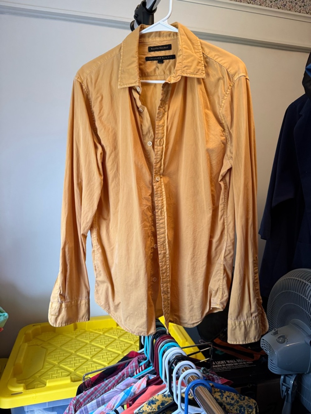 Banana Republic Men's Casual Button-Down Shirt in Mustard Yellow